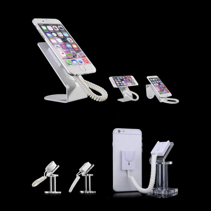 MEETOOT 2PCS Retractable Cable Lock Spring Loaded Cable Box White Square Security Chain Suitable for Remote Control and Tablet Showroom and Mobile Phone
