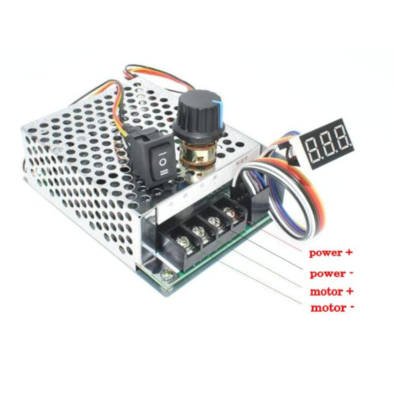 Adjustable Digital display 10-55V 60A PWM DC Brushed Motor Speed Controller Switch Control 12V 24V 36V 48V Forward Brake Reverse For power wheels regulation (60A PWM)