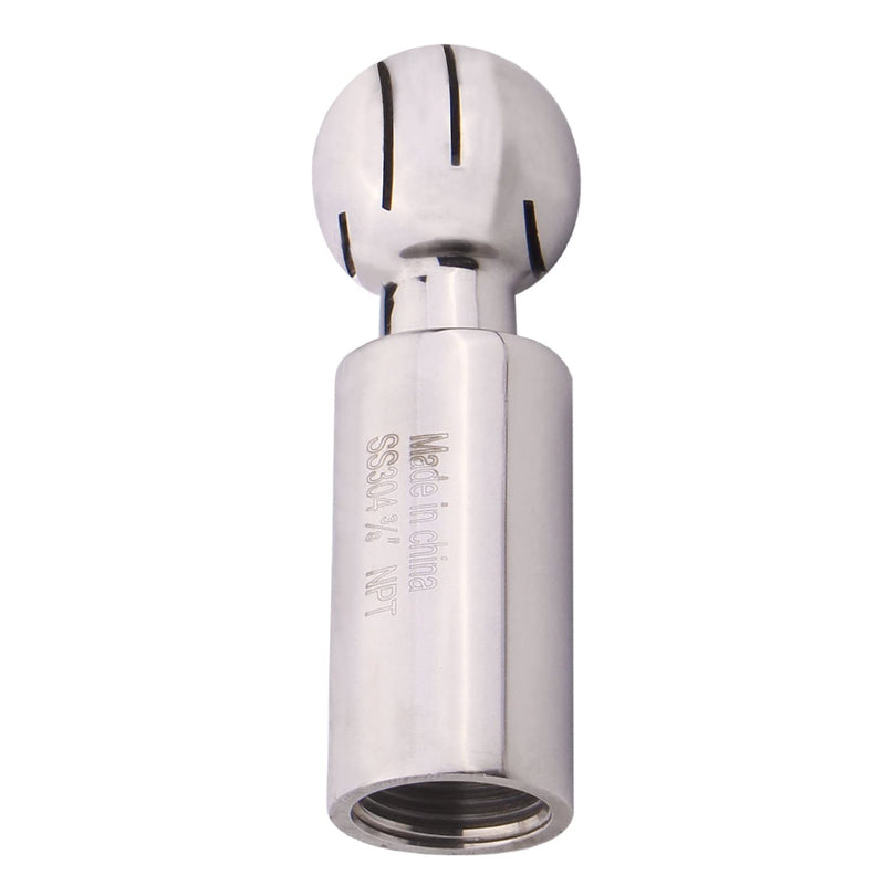 DERNORD Rotary Spray Ball NPT Female CIP Tank Cleaning Ball 360° Spray Pattern, Stainless Steel 304 (3/8" NPT Threaded) 3/8" NPT Threaded