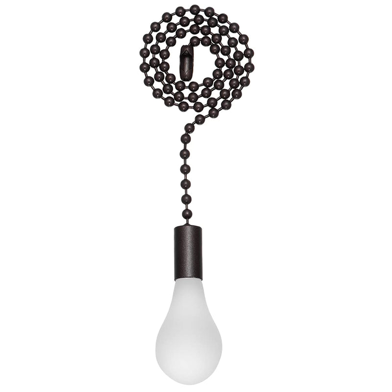 SmoTecQ Ceiling Fan Pull Chain Extender with Decorative Frosted Glass Bulb and Fan Cord, Fit All Standard 3mm Diameter Ceiling Fans and Light Fixtures Factory Pull (ORB) ORB