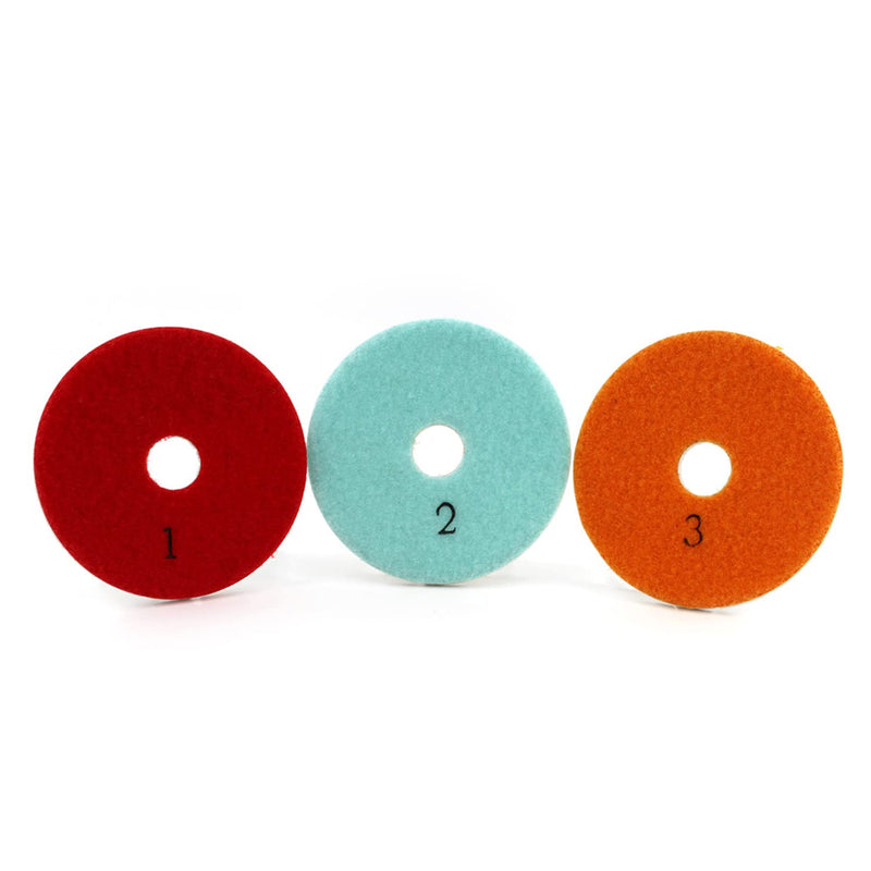 100mm 3 Steps Diamond Polishing Pads Flexible Wet Use for Granite Polishing Tool Marble Concrete Grinding Step-1-2-3-3pcs