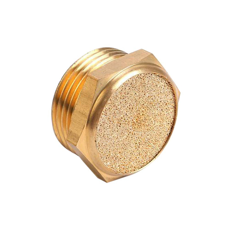 Beduan Sintered Bronze Pneumatic Exhaust Muffler, 1/8" NPT Male Air Silencer Fitting (Pack of 3) 1/8" NPT (3 pcs)