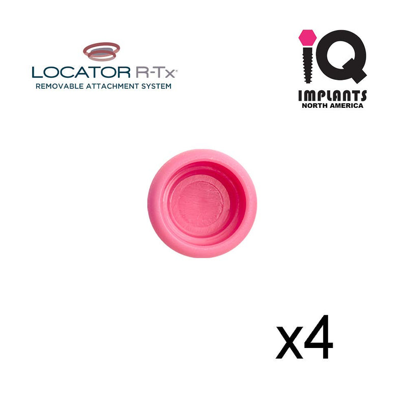 Zest Locator R-Tx® Retention Insert Cap, Medium Retention, Pink (4 Pack)