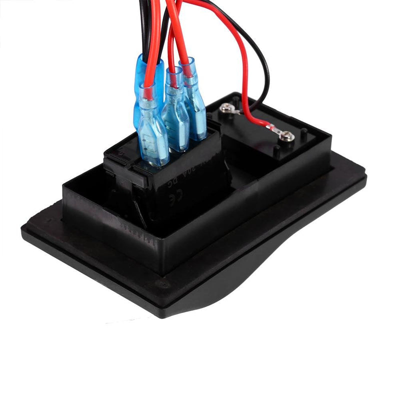 Acouto 4P ON-Off-ON Dual Battery Test Panel, 12V DC Marine Boat Voltmeter LED Dual Battery Test Panel Rocker Switch ON-Off-ON