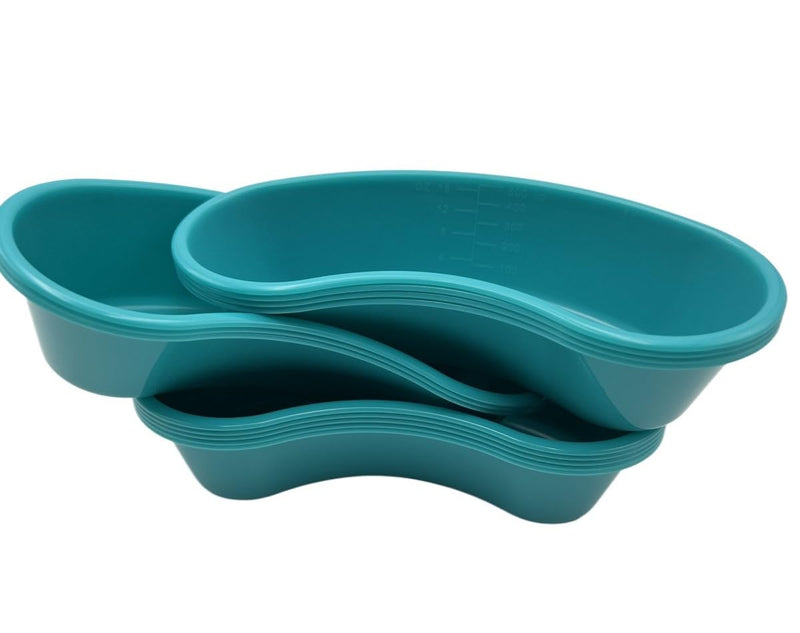 Comfort Axis Kidney Shaped Emesis Plastic Basin with Graduations, 16 Ounces, 12 Pack, Turquoise - NewNest Australia