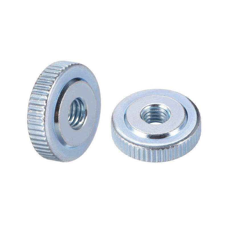 uxcell Round Knurled Thumb Nuts Conector Lock Adjusting Nuts, M6 Female Threaded Thin Type, Blue Zinc Plating, Pack of 10
