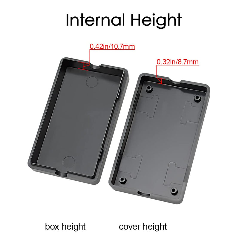 LeMotech 5Pcs ABS Plastic Electrical Project Case Power Junction Box, Project Box Black 2.4 x 1.4 x 0.7 inch (60 x 36 x 17 mm) 2.4" x 1.4" x 0.7"(5pc)