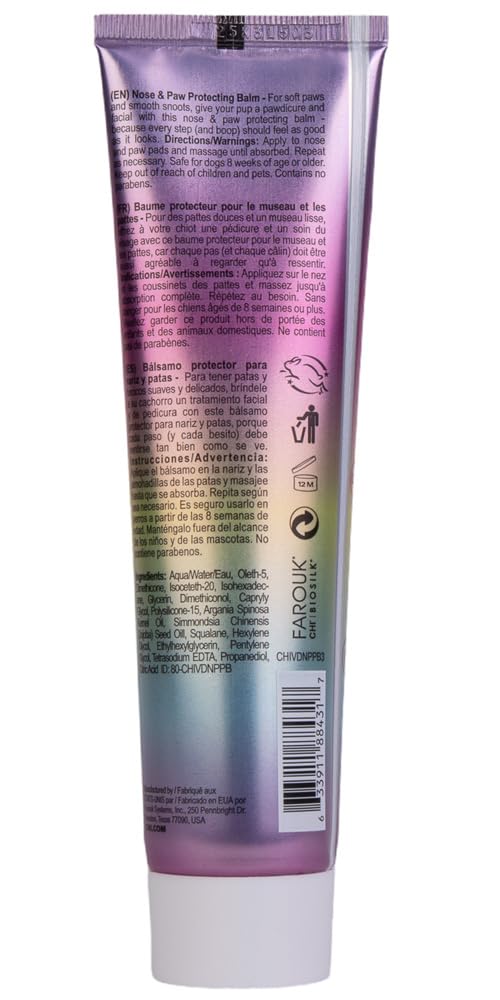 CHI Vibes for Dogs Nose and Paw Protector Balm Vegan Moisturizing Skin Barrier for Dry Cracked Dog Noses and Paw Pads pH Balanced Gluten and Paraben Free Made in the USA 3 OZ Everyday Dog Grooming