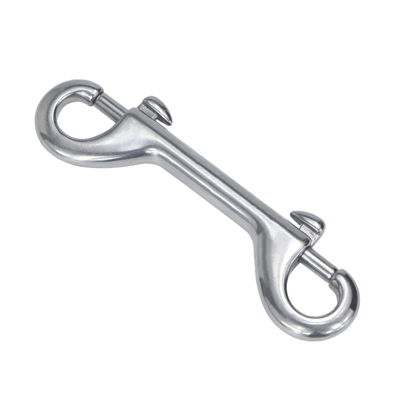 Wontee Double Ended Bolt Snaps 316 Stainless Steel Snap Hooks Spring Hooks for Dog Leads, Keyrings, Pet Food/Water Buckets, Gate Lock, Connecting Chain Link Fence, 3 Packs (4-1/2" (115mm)) 4-1/2" (115mm)