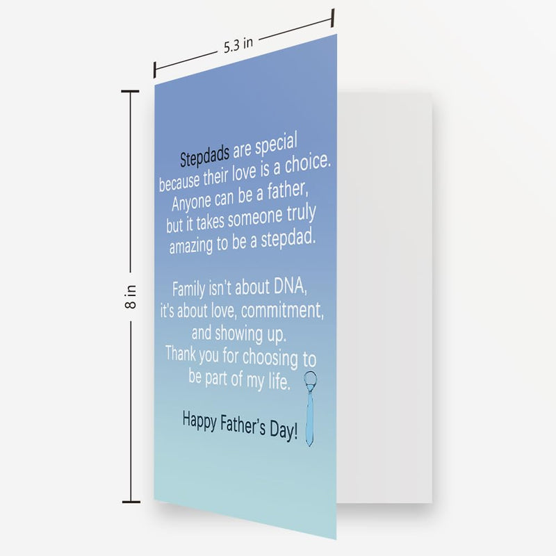 Happy Fathers Day Card for Step Dad, Bonus Dad Father's Day Gifts, Thoughtful Step Fathers Gifts Ideas from Step Daughter Son Kids CD-044