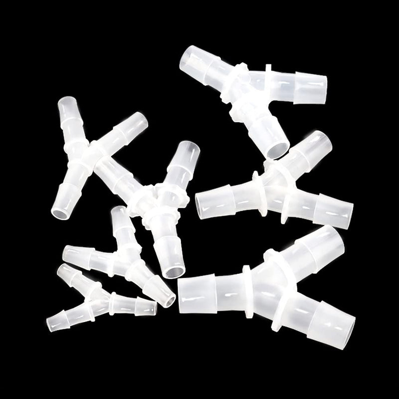 1/2" Hose Barb Fitting Equal Barbed Y Shaped 3 Way plastic Tubing Joint Splicer Mender Adapter Union for Oxygen Tubing Pipe Household Fuel Gas Liquid Air (Pack of 4) 1/2 Inch