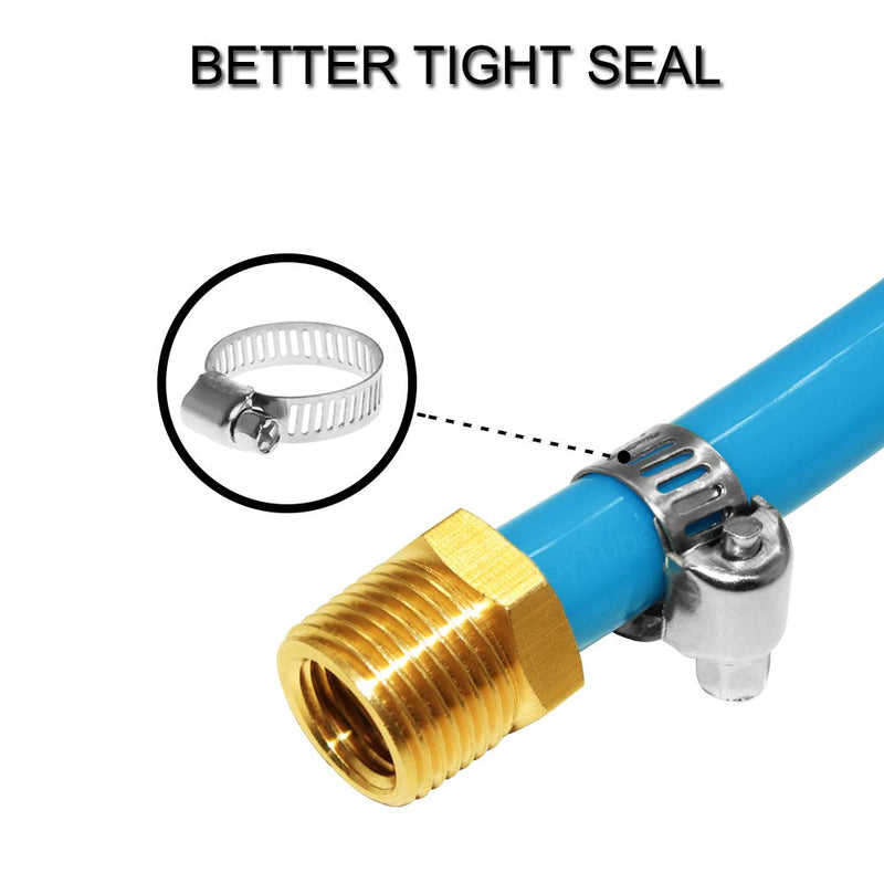 JoyTube 5 Pcs Hose Barb Fittings 1/8" Barb to 1/8" NPT Male Thread Brass Metals Adapter Connector 1/8"Barb x 1/8"NPT