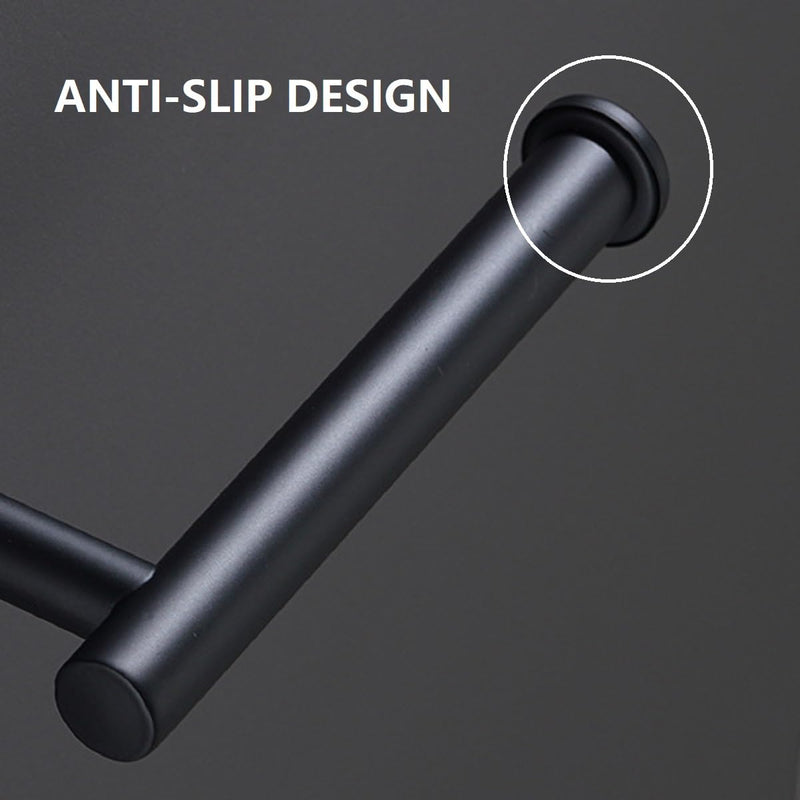 SEIDO Bathroom Toilet Paper Holder, 304 Stainless Steel Hand Towel Bar Wall Mount, 6.5" L Kitchen Paper Towel Holder, Black Toilet Paper Holder, for Kitchen, Bathroom, Hallway, Matte Black, 6.5 Inch 6.4Inch