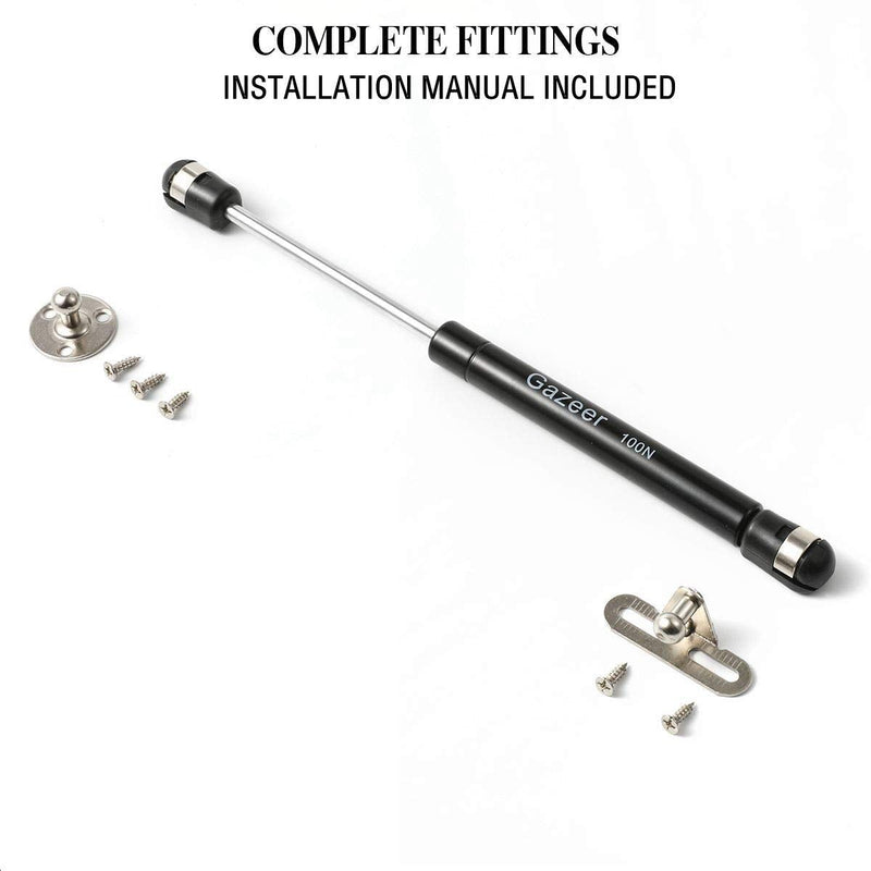 6 Pcs 100N/22.5lb Gas Struts 10inch Cabinet Struts Cabinet Shocks Cabinet Door Lift Pneumatic Support Black