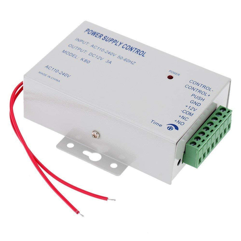 K80 Power Supply Control, AC 110-240V to DC 12V Power Supply for Door Access Control System, Video Doorbell, Electric Strike Lock, Bolt Lock, Magnetic Lock, Power Supply Controller