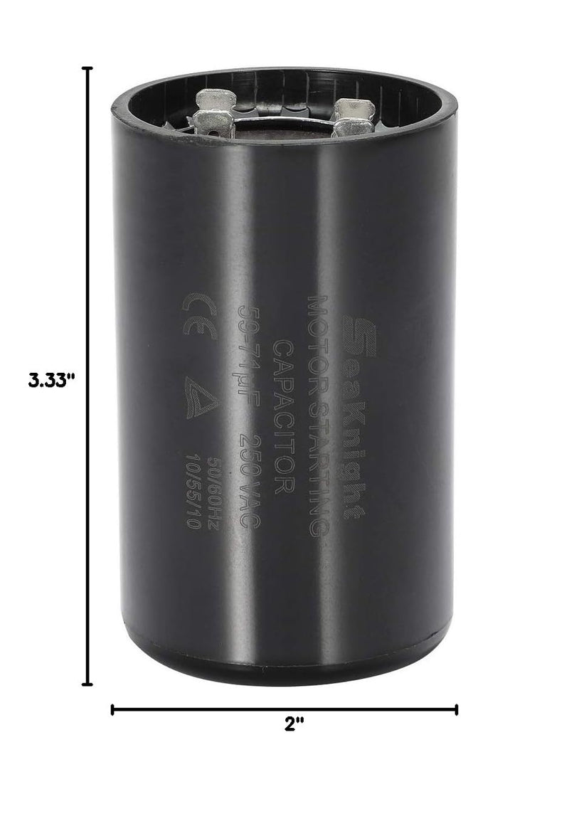 59-71 MFD (uF) Motor Start Capacitor Compatible for Franklin Control Box 2801054915, CRC 2824075015 1/2 and 3/4 HP Well Pump and Others