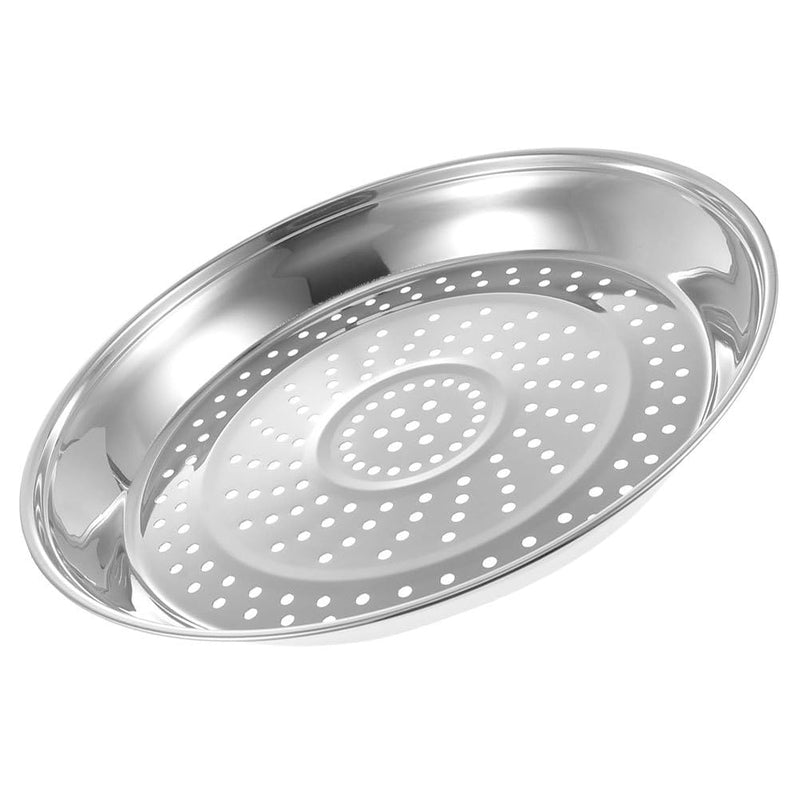 KALLORY 12.20 Inch Stainless Steel Steamer Basket Insert for Pot Steaming Rack with Fine Holes Steam Tray for Vegetables Fish Eggs Dumplings Seafood Kitchen Use