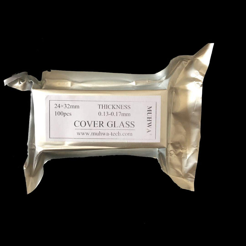 MUHWA Microscope Glass Cover Pre-Cleaned 24mm x 32mm Coverslips 10 Box*100 Pieces/Box 1000