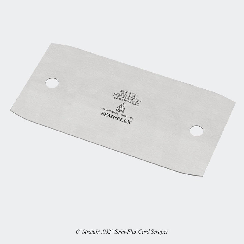 Blue Spruce Toolworks Straight 6" Card Scraper Set, 3 Flex Options, Smooth and Refine Flat Surfaces, Rectangular Card Scraper for Woodworking, USA Made