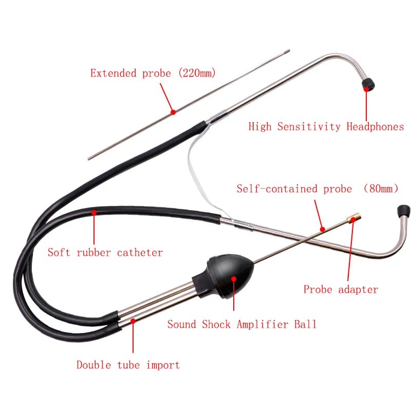 Universal Automotive Mechanic Stethoscope, Car Stethoscope Engine Diagnostic Tool, Automotive Tools for Car Truck SUV Motorcycle RV