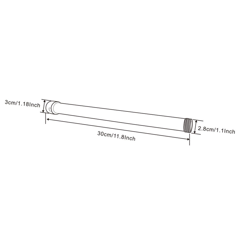 gotonovo G3/4 Shower Extension Tube Shower Extender Bar Longer Shower Pipe Add Shower Height Outdoor Brushed Nickel 12 Inch