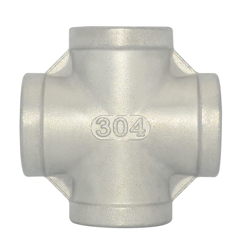 1" NPT Female Thread 4 Way Coupling,Cross,Stainless Steel 304 Cast Pipe Fitting 1 Inch
