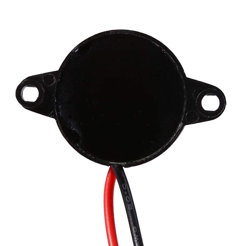 Mugast 3-24V Piezoelectric Electronic Buzzer Alarm, Black, 1 Pack, Wired, Car Compatible