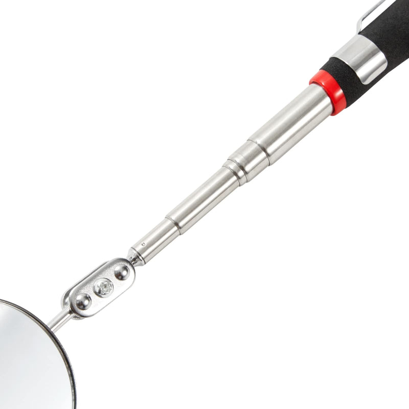 Juvale 2 Pack Telescope Inspection Mirror Tool, Round Mirror Tool with 24.5-Inch Extension for Mechanics, & Inspectors - Telescope Mirror with Handle - 2 Inch Telescoping Inspection Mirror