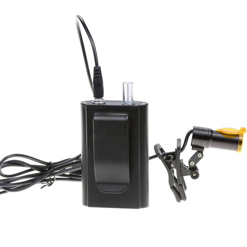 5W Waist Hanging Rechargeable Dental LED Headlight Plastic Clip with Filter for Surgical Magnifier Loupes Black