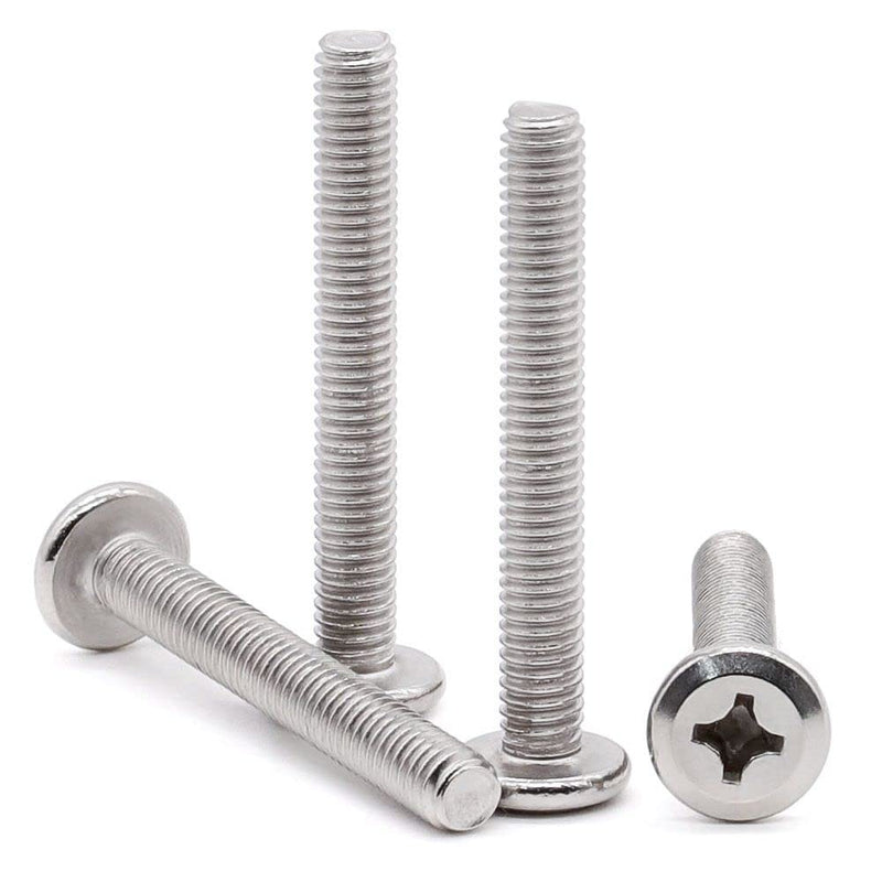 Glvaner (20 pcs) M6-1.0 x 60mm Binding Screws, Flat Round Head Phillips Drive Machine Screw 304 Stainless Steel 18-8 Full Thread, Furniture Screw Connection Bolt Screw 20