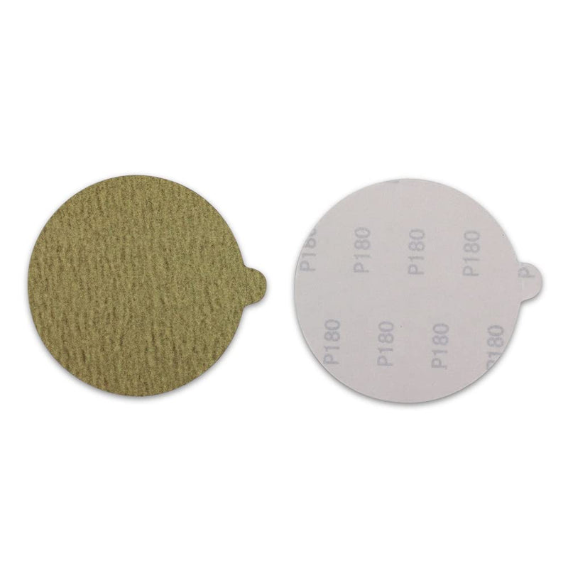 BHA 5" Inch Gold Peel and Stick Adhesive Backed PSA Sanding Discs with Tabs - 100 Pack (220 Grit) 220 Grit
