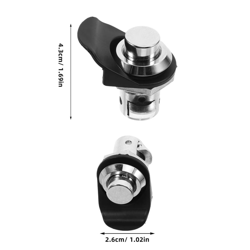 Unomor Push Button Door Latch with Plum Blossom Cylinder Lock Round Head Boat Push to Close Latch for Industrial Cabinet Doors Secure Metal Security for Electromechanical Equipment