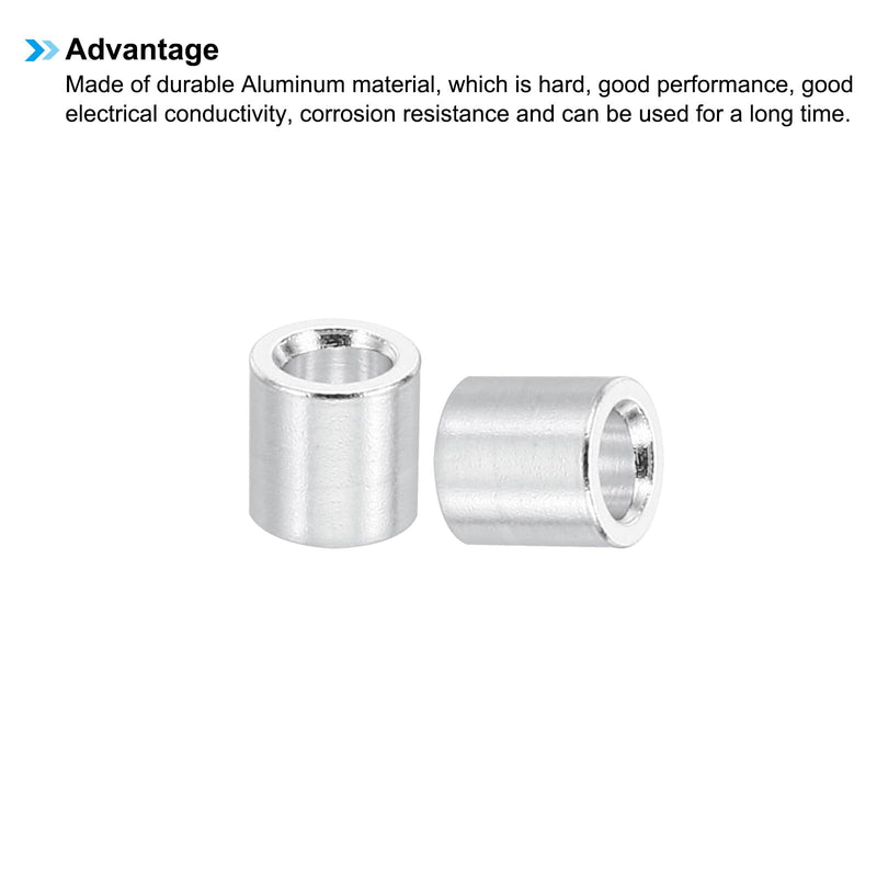 PATIKIL M3 Aluminum Spacers, 10 Pcs Metal Spacer Aluminum 3.1mm ID x 5mm OD x 5mm L Aluminum Spacer Screw Standoff Round for M3 Screw Bolts