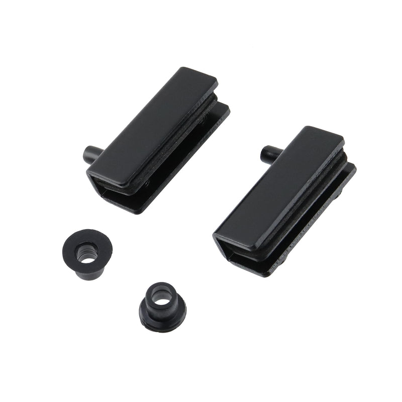 T Tulead Double Magnetic Latch Catch Glass Door Latch Clamp Black Magnetic Touch Latch Set Style 2, Black