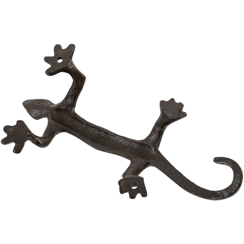 MyGift Rustic Heavy-Duty Cast-Iron Door Pull Handles with Dark Coffee Color Finish & Gecko Shaped Design, Commercial Grade Door Hardware, Southwestern Theme Novelty Sliding Door Hardware, Set of 2