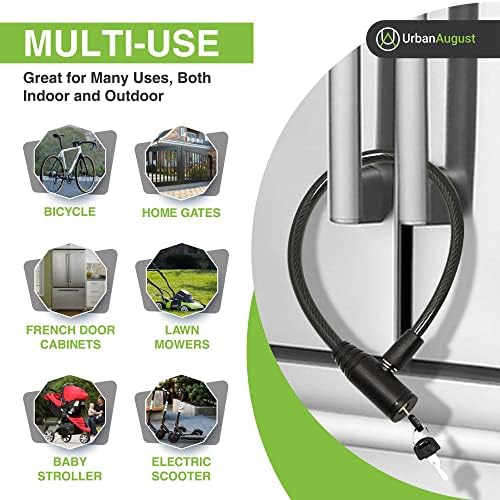 Urban August Child-Proof Refrigerator Lock for Kids & Adults - Lock for French Door Fridge and Cabinet (Small, White - 3 Pack Keyed Alike) Small