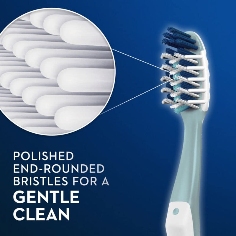 Oral-B Pro Health CrossAction All in One Soft Toothbrushes, Deep Plaque Fighter, Rounded Bristles Gentle on Teeth, Tongue and Cheek Cleaner, Gum Stimulators, 6 Count, Tooth Brush Pack Toothbrush (Pack of 6)