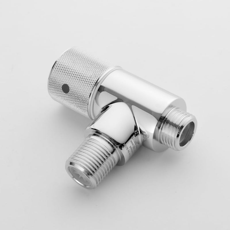 Brass Angle Valve G1/2" xG1/2", Metal Water Valve with Ultrathin Design for Use in Narrow Spaces,Wall Mounted Chrome Plating Valve for Basin Kitchen, Flush Toilet (Chrome)
