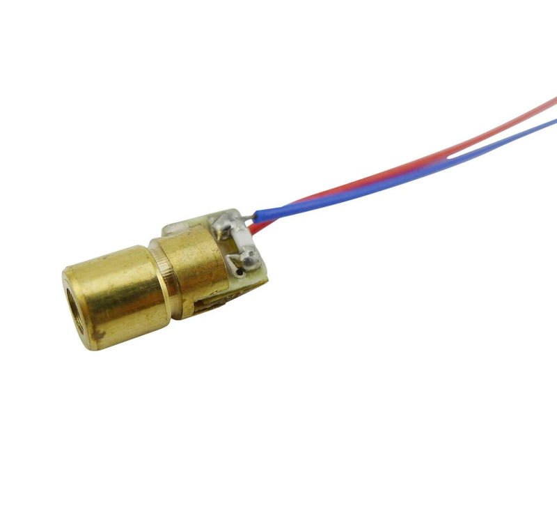 20PCS 3V 650nm 5mW Red Dot Diode Copper semiconductor Laser Tube with Leads Head Point Shape Outer Diameter 6mm