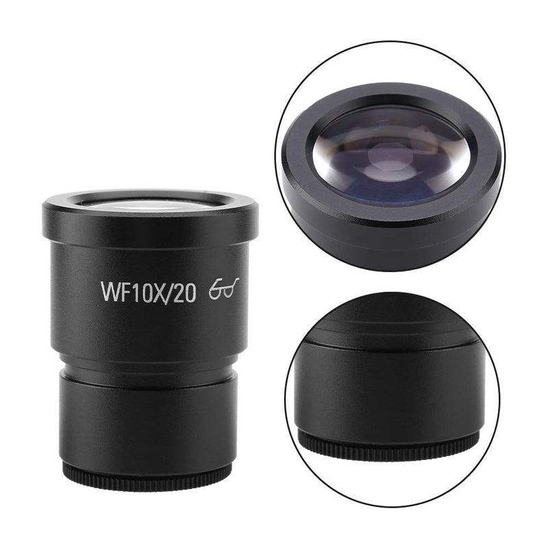 ZJchao 10X Stereo Microscope Eyepiece, 2 pcs WF10X/20, Black, Optical Glass + Metal, Triocular Binocular Stereo Microscope, 30mm Mounting Size