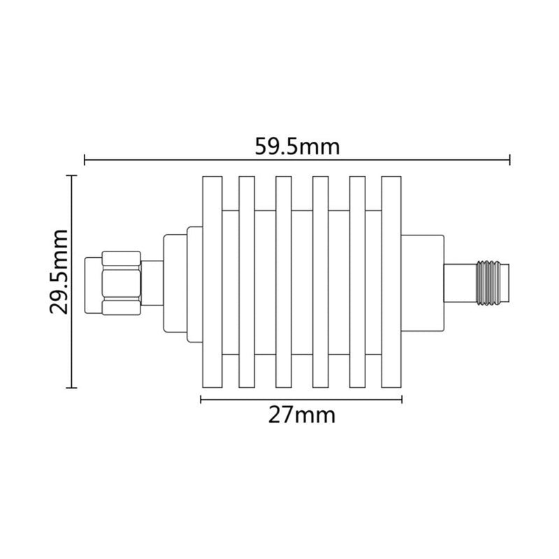BECEN 30db 10W SMA Attenuator Male to Female, 10 Watt Fixed Attenuator DC-3.0ghz 50ohm 30dB
