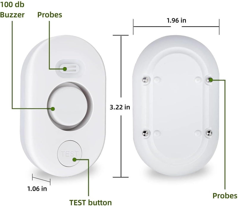5 Pack Water Leak Detectors for Home, 100dB Water Sensor Alarm for Basement, WD60 Flood Leakage Detection Devices for Pipe/Drain/Sink/Faucet Drip,Floor Flooding in Bathroom/Kitchen/Toilet/Laundry Room 5 Sensors White