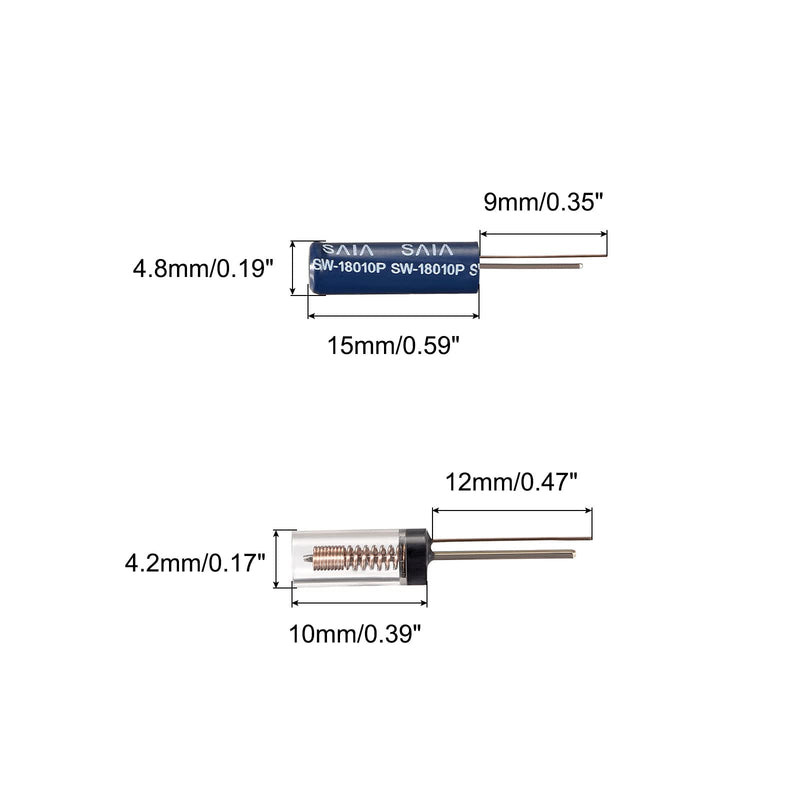 MECCANIXITY SW-18030 SW-18010P Vibration Switch 5mA Spring Electronic Sensor Switch, Clear, Blue, 10 Set