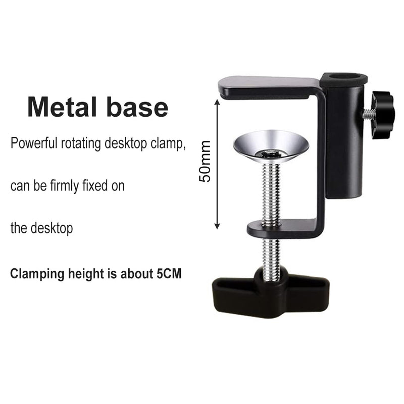 OriGlam Aluminum C Clamp Clip Mount for Camera Monitor, Desktop Mount Holder Universal C-Clamp for Microphone Mic, Table Mount Holder Mounting Bracket Stand for Microphone/Tablet (Black)