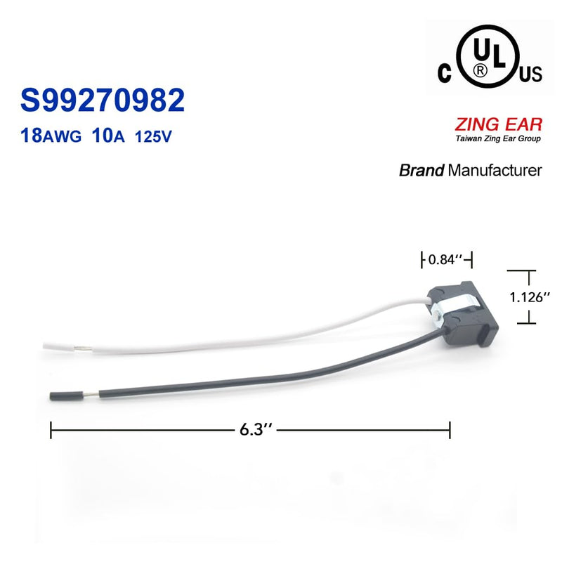 S99270982 Receptacle for Broan Exhaust Fan,10A,125V,18AWG S99270982【10A,18AWG】