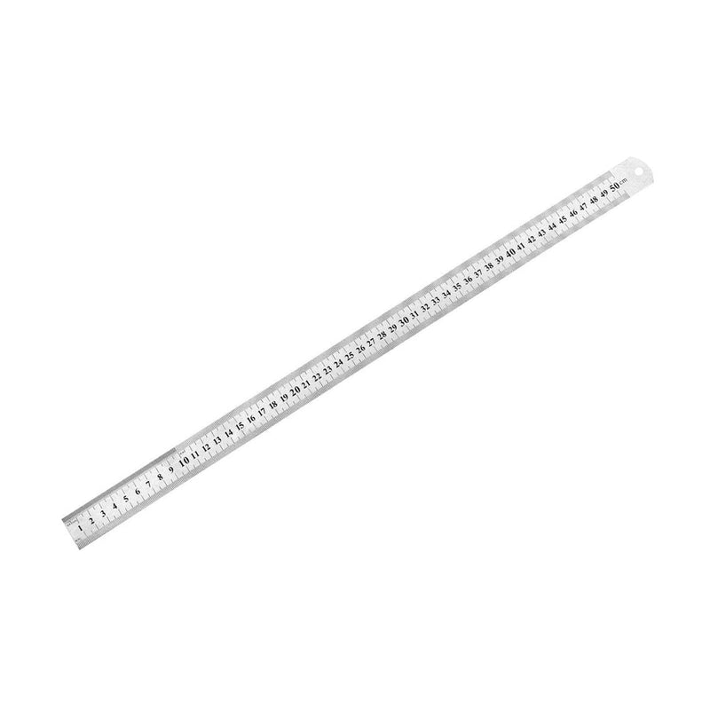 Metal Straight Edge Ruler - [ 500mm 20 Inch Metric ] Stainless Steel 0.7mm Thickness Centimeters Rulers for Precision Measuring Use, with Hang-up Hole 1