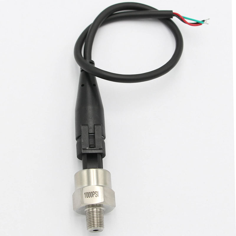 Hconcet 1000Psi 5V Pressure Transducer Sensor with Connector Harness Compatible with Oil Air Water, 1/8"NPT Thread Stainless Steel Pressure Transmitter