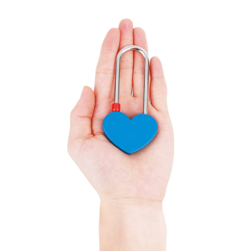 25PCS Blue Love Lock No Key Heart Padlocks 3.5" 50mm Aluminum Unity Locks 25 Pieces
