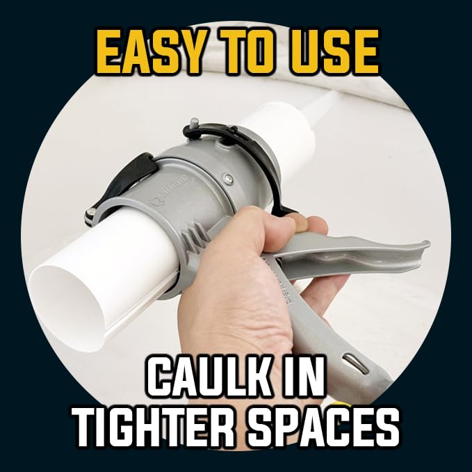 SILIGUN™ PRO Compact 24:1 Caulking Gun - No Drip Caulk Gun - Patent Design - Lightweight Aluminum Frame - Works with all 10 oz Tubes Siligun Pro