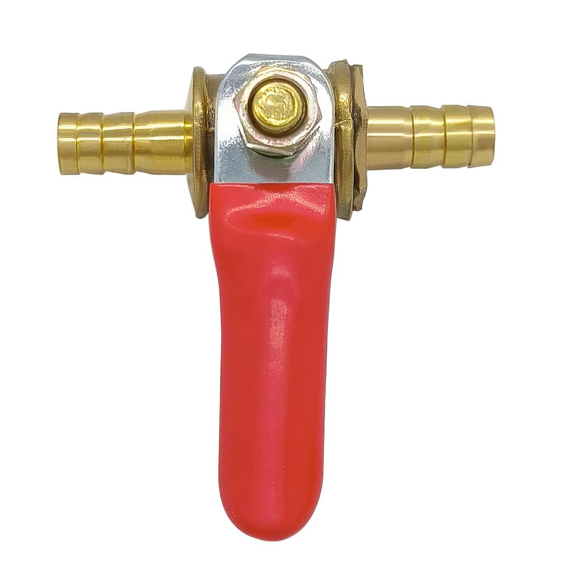 Hooshing 2PCS 1/4" Hose Barb Ball Valve Brass Shut Off with Clamps Pipe Tube Fitting for Water Oil Fuel 2